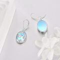 wholesale 925 Sterling Silver Hummingbird Flower Oval Leverback Earrings-0-4