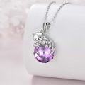 wholesale 14K Gold Pink Crystal Black Cat Pendant Necklace for Women Cats Lover-0-160