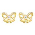 wholesale 925 Sterling Silver Butterfly Bow Cubic Zirconia Stud Earrings For Women-0-5