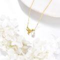 wholesale 10K Gold Pearl Hummingbird Pendant Necklace for Women-0-3