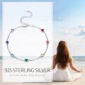 wholesale 925 Sterling Silver Heart-Shaped Multi-Color Stones 7 Chakras Yoga Bracelet for Women Wife Girlfriend-0-1