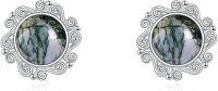 wholesale 925 Sterling Silver Green Moss Agate Stud Earrings-Moss Agate