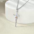 wholesale 925 Sterling Silver Cross with Heart and Stone Pendant Necklaces for Women Girls s (Blue Opal)-0-4