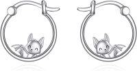 wholesale 925 Sterling Silver Bat Huggie Hoop Earrings Gift for Women and Girls-Bat Earrings