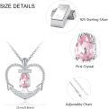 wholesale 925 Sterling Silver Pink Gemstone Rope Anchor Heart Pendant Necklace for Women - Nautical Jewelry-0-2