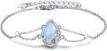 wholesale 925 Sterling Silver Teardrop Blue Stone Mermaid Charm Adjustable Bracelet for Women's s-0-0