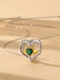 wholesale 925 Sterling Silver & Cubic Zirconia Claddagh Heart Pendant Necklace for Women-0-2