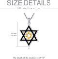 wholesale 925 Sterling Silver Black & Gold Star of David Pendant for Men's Jewelry Necklaces-0-5
