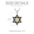 wholesale 925 Sterling Silver Black & Gold Star of David Pendant for Men's Jewelry Necklaces-0-5
