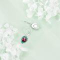 wholesale 925 Sterling Silver Ladybug Green Enamel Drop Earrings for Women-0-4