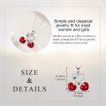 wholesale 925 Sterling Silver Red Enamel Cherry Heart Pendant Necklace for Women-0-4