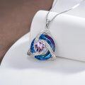 wholesale TOUPOP Celtic Birthstone Necklace For Women 925 Sterling Silver Trinity Knot Triquetra Austria Crystal Pendant Heart Birthstone Jewelry Birthday Anniversary Irish Scottish Gifts For Her Girlfriend -0-3