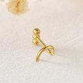 wholesale Gold Plated CZ Nostril Ring for Women - 3 Stone Design Nose Stud Hoop Earrings (18g/20g)-0-2