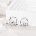 wholesale 925 Sterling Silver Axolotl Charm Hoop Earrings Gift for Women and Girls-0-3