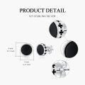 wholesale 925 Sterling Silver Black Onyx Round Stud Earrings with Iron Crosses for Men Women Gothic Punk Style Hypoallergenic Gift Idea-0-4