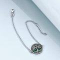 wholesale Sterling Silver Abalone Blue Opal Turquoise Malachite Tree of Life Bracelet-0-7