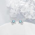 wholesale 925 Sterling Silver Aquarius Heart Stud Earrings for Women Astrology Gift-0-1
