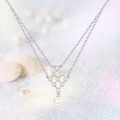 wholesale 925 Sterling Silver Honeycomb Design Freshwater Pearl Double-Layered Necklace for Women-0-2
