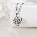 wholesale 925 Sterling Silver Multicolor Crystal Heart Pendant with Butterflies and Dragonfly Design Cremation Jewelry for Ashes Memorial Gifts for Women-0-2
