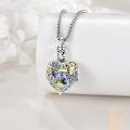 wholesale 925 Sterling Silver Multicolor Crystal Heart Pendant with Butterflies and Dragonfly Design Cremation Jewelry for Ashes Memorial Gifts for Women-0-2