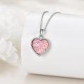 wholesale 925 Sterling Silver Pink Drusy Heart Pendant Necklace - Valentine's Day Gifts for Her-0-2
