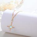 wholesale 925 Sterling Silver Blue Moonstone Star Pendant Necklace for Women and Girls-0-1