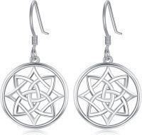 wholesale 925 Sterling Silver Celtic Knot Circle Drop Earrings for Women Irish  Ideas-04-Celtic Earrings