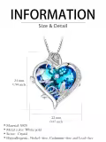 TOUPOP Sterling Silver Crystal Rose Butterfly Heart Pendant Necklace-0-3