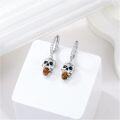 wholesale 925 Silver Skull Hook Earrings 14mm Punk Rock Halloween Jewelry Gift for Women Men-0-2