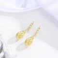wholesale Gold 925 Sterling Silver Teardrop Filigree Drop Earrings -0-4
