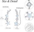 wholesale 925 Sterling Silver Opal & CZ Star Ear Climber Earrings for Women Girls -0-5