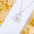 wholesale Sterling Silver Stone Cute Animal Pendant Necklace for Couples Sister Daughter Mother Birthday Gift-0-112