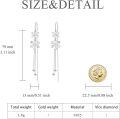 wholesale Silver Flower Threader Earrings for Women - Long Chain Hypoallergenic Tassel Earrings Fashion Jewelry-0-1