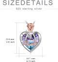 wholesale 925 Sterling Silver Rose Heart Pendant Necklace for Women - I Love You Sister -0-5