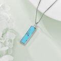 wholesale 925 Sterling Silver Menorah Star of David Turquoise Stone Pendant Necklace Gift for Women-0-3
