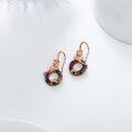 wholesale 925 Sterling Silver Rose Gold Plated Austrian Crystal Volcano Rose Earrings for Women-0-3