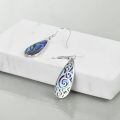 wholesale 925 Sterling Silver Abalone Shell Filigree Teardrop Dangle Earrings  for Women-0-2