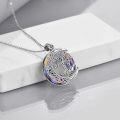 wholesale 925 Sterling Silver Rainbow Crystal Tree of Life Pendant Necklace-0-3