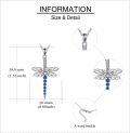 wholesale 925 Sterling Silver Blue Dragonfly Pendant Necklace with Crystals for Women and Girls-0-1