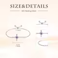 TOUPOP Sterling Silver Birthstone Cross Infinity Bracelet For Women-0-5