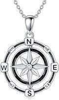 wholesale TOUPOP Gifts For Her Compass Necklace Sterling Silver Rotatable Necklace Graduation Friendship Talisman Travel Necklace Inspirational Graduation Gift Jewelry Gifts For Women Wife -0-0