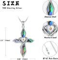 wholesale 925 Sterling Silver Abalone Shell Heart Cross Tree of Life Star of David Compass Pendant Necklace-0-5