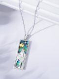 wholesale 925 Sterling Silver Natural Turquoise & Abalone Shell Pendant Necklaces for Women - Nature Inspired Gifts-0-2
