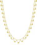 wholesale 14K Real Gold & Diamond-Cut Bead Ball Choker Necklace for Women, 17-0-0