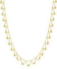 wholesale 14K Real Gold & Diamond-Cut Bead Ball Choker Necklace for Women, 17-Yellow Gold