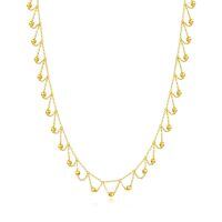 wholesale 14k Gold Chain Necklace With Beaded Drops-Yellow Gold