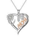 TOUPOP 925 Sterling Silver Mom Birthflower Necklace For Women-0-0