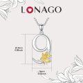 wholesale 925 Sterling Silver Lily Flower Pendant Necklace w/ Gold Lucky Number 0-9 Charm-0-2