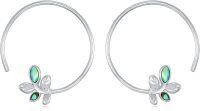wholesale 925 Sterling Silver with Abalone Shell Hoop Earrings for Women-Olive Leaf