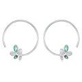 wholesale 925 Sterling Silver Butterfly Hoop Earrings-0-0